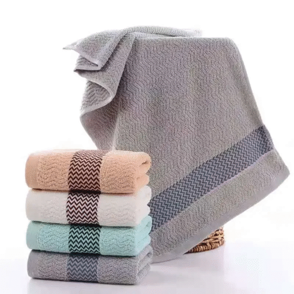 Set of 2 Thickened Absorbent Cotton Towels Quick Dry Soft Face Towels Pure Cotton Quick Absorbent Towels for Home Bathing – Image 2