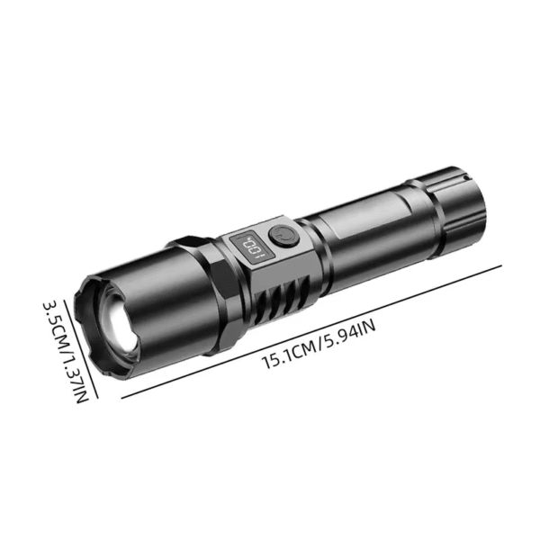 1PC Multi-Functional Outdoor Strong Light LED Long-Range Telescopic Zoom Flashlight, Plastic USB Rechargeable Flashlight – Image 3