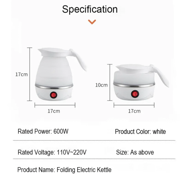 Foldable and Portable Teapot Water Heater 600ML Household Travel Electric Water Kettle 220V Kitchen Appliances Water Boiling Pot – Image 7