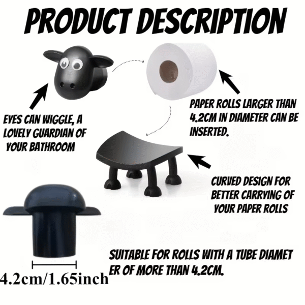Cute Sheep Dog Shape Toilet Tissue Rack Free Standing Storage Roll Paper Holder Animal Shape Decorative Toilet Paper Racks 2025 – Image 6