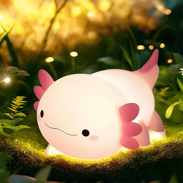 Cute Axolotl Night Light Silicone Nursery Sleeping Lamp Touch Control Nightlights USB Rechargeable Table Lamp for Child – Image 2