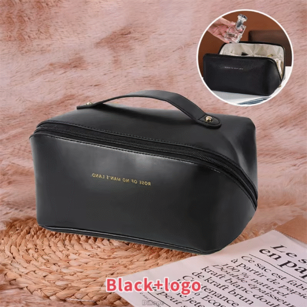 Fashion Portable PU Leather Large Capacity Travel Cosmetic Bags Makeup Pouch Women Waterproof Bathroom Multifunction Wash Bag – Image 9