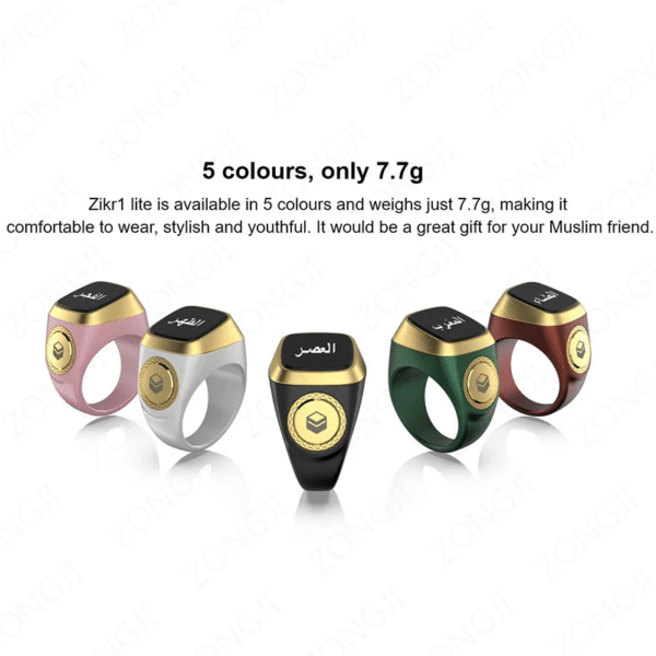 2025 Iqibla Smart Zikr Ring Praise Tasbih Tally Electronic Digital Counter for Muslims Prayer Time Vibration Reminder Waterproof – Image 4