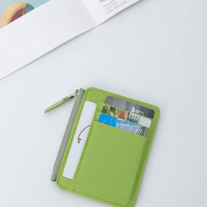 Mini Credit Card Wallet Id Card Holder Men'S Small Wallet Thin Sleeve Zipper Short Coin Wallet