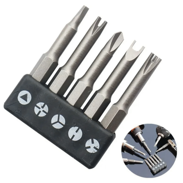 5Pcs Special-Shaped Screwdriver Set 50Mm U-Shaped Y-Type Triangle Inner Cross Three Points Screwdriver Bit Tool L-Wrench – Image 8