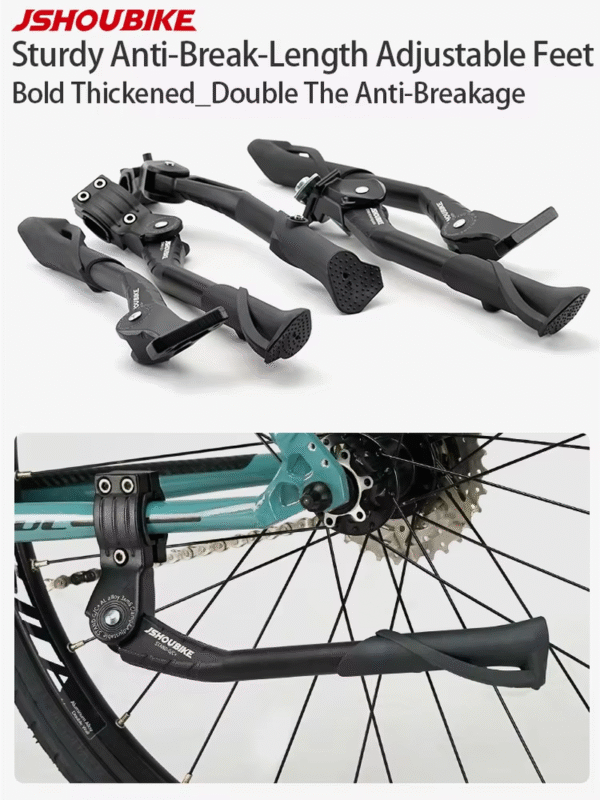 JSHOUBIKE Adjustable Bicycle Kickstand Aluminium Alloy Mtb/Snow/Folding Bike/Electric Vehicle Bicycle Side Footrest 24-29 Inch – Image 6