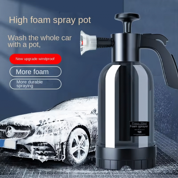 2L Hand Pump Foam Sprayer with 3 Types of Nozzle Hand Pneumatic Foam Cannon Snow Foam Car Wash Spray Bottle Car Window Cleaning – Image 2