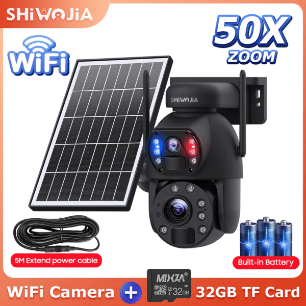 SHIWOJIA 50X ZOOM 12MP 4G Sim Solar Camera Outdoor 360° Wireless WIFI Battery Security Cameras Solar Panel PIR Night Vision – Image 13