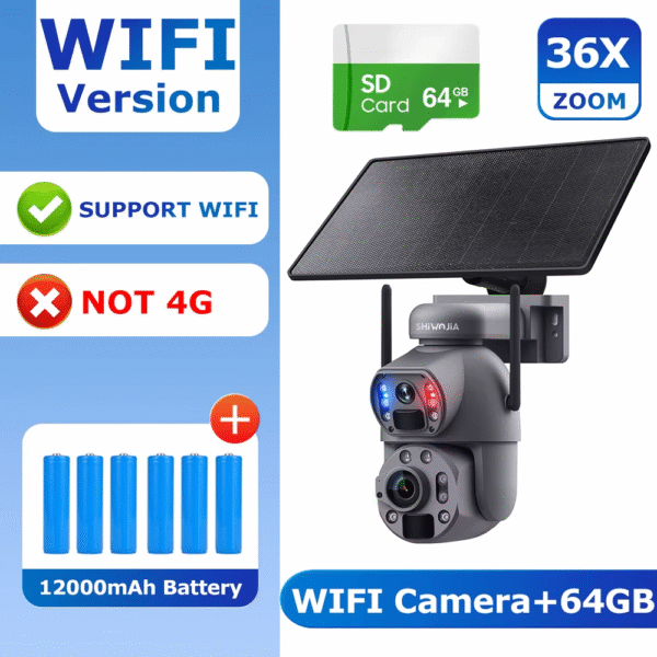 4K 8MP 36X Zoom 4G Solar Camera Dual Lens Dual PIR Humanoid Tracking Outdoor PTZ Security Cameras 12000Ma Batterys – Image 8