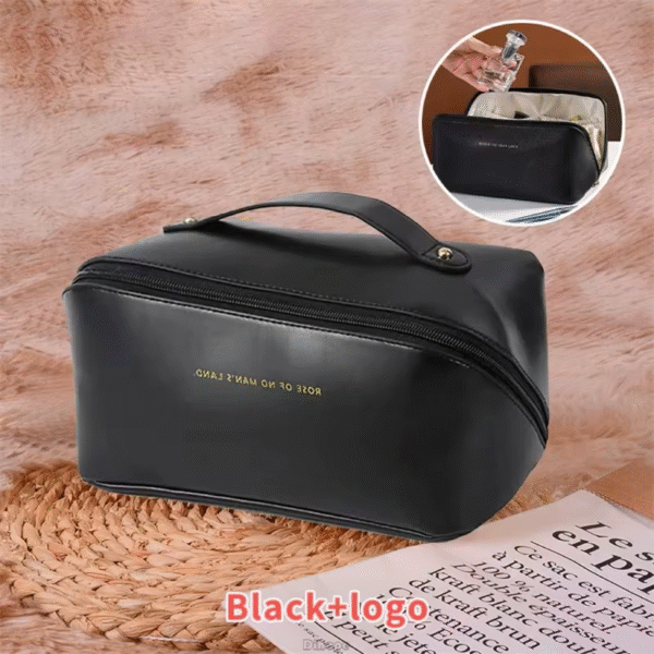 Fashion Portable PU Leather Large Capacity Travel Cosmetic Bags Makeup Pouch Women Waterproof Bathroom Multifunction Wash Bag – Image 10