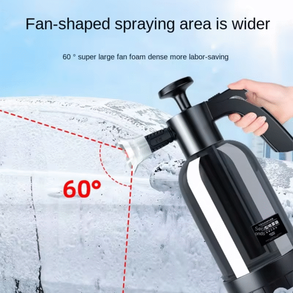 2L Hand Pump Foam Sprayer with 3 Types of Nozzle Hand Pneumatic Foam Cannon Snow Foam Car Wash Spray Bottle Car Window Cleaning – Image 3