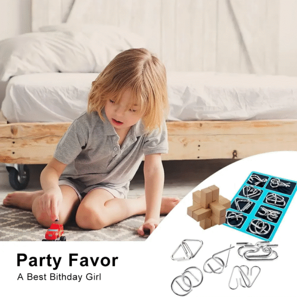 8 Pcs Montessori Series Metal Educational Toys Intelligence Interactive Game Unlock Widgets Kids Stress Relief Unique Toy – Image 3