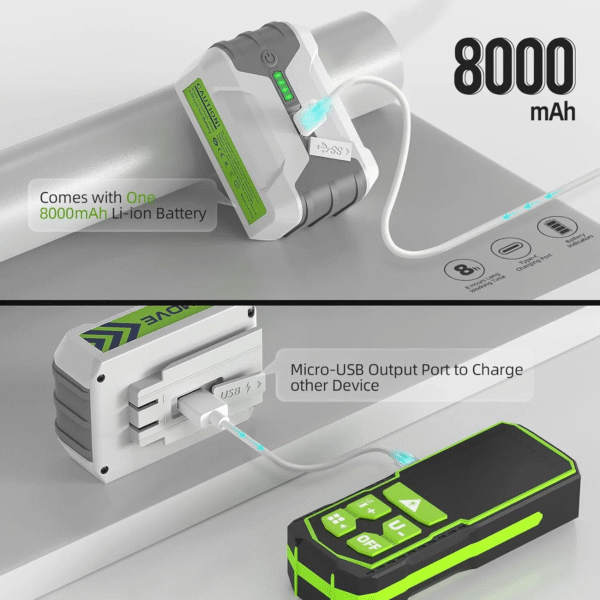 Professional Laser Level 4D 16 Lines ±2Mm High Accuracy Green Cross Line Laser & 8000Mah Li-Ion Battery for Construction – Image 5