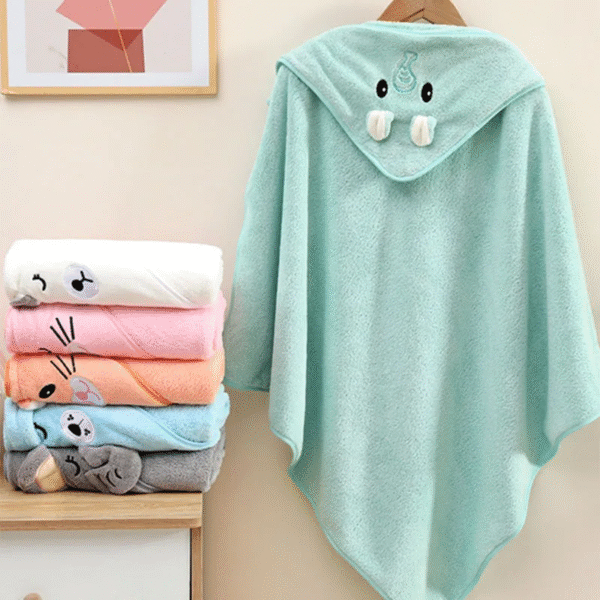 Cute Bath Towel for Baby Soft Absorbent Towel Newborn Swaddle Wrap Baby Blankets for Girls Boys – Image 3