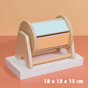 Montessori Materials Wooden Textile Sounds Drum Sensory Toys with Mirror Colorful Spinning Drum Educational Cognitive Baby Toys