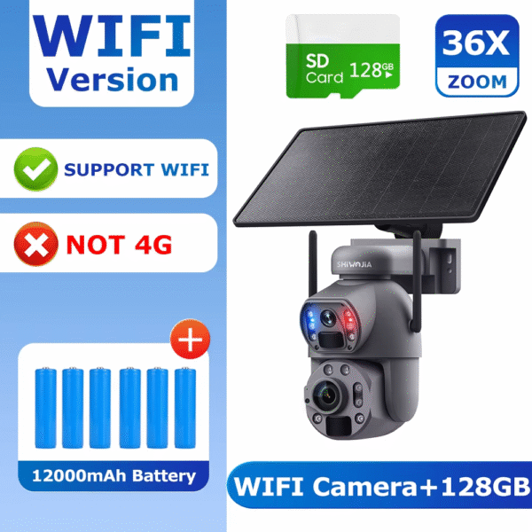 4K 8MP 36X Zoom 4G Solar Camera Dual Lens Dual PIR Humanoid Tracking Outdoor PTZ Security Cameras 12000Ma Batterys – Image 12