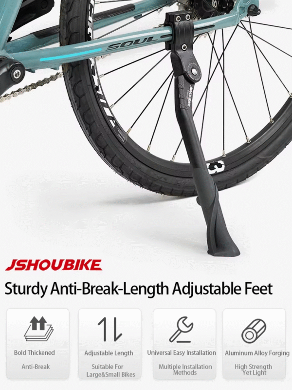 JSHOUBIKE Adjustable Bicycle Kickstand Aluminium Alloy Mtb/Snow/Folding Bike/Electric Vehicle Bicycle Side Footrest 24-29 Inch – Image 3